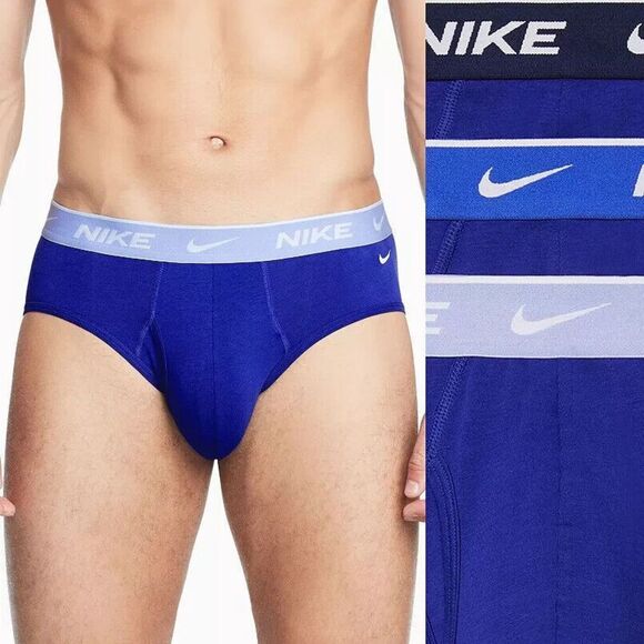 Men's Nike Dri-FIT Essential 3-Pack Breathable Stretch Briefs‎ Blue Size XXL NEW - Picture 1 of 5